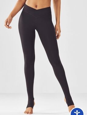 New Fabletics Winn High Waisted Stirrup Leggings Black Tall Size XXL